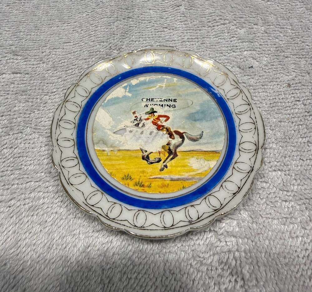 Vintage Cheyenne Wyoming Souvenir Plate Japan